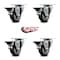 Service Caster 3'' Thermo Rubber Wheel Swivel Top Plate Caster Set with Posi Brake, 4PK SCC-20S314-TPRB-PLB-4 - alternate 5